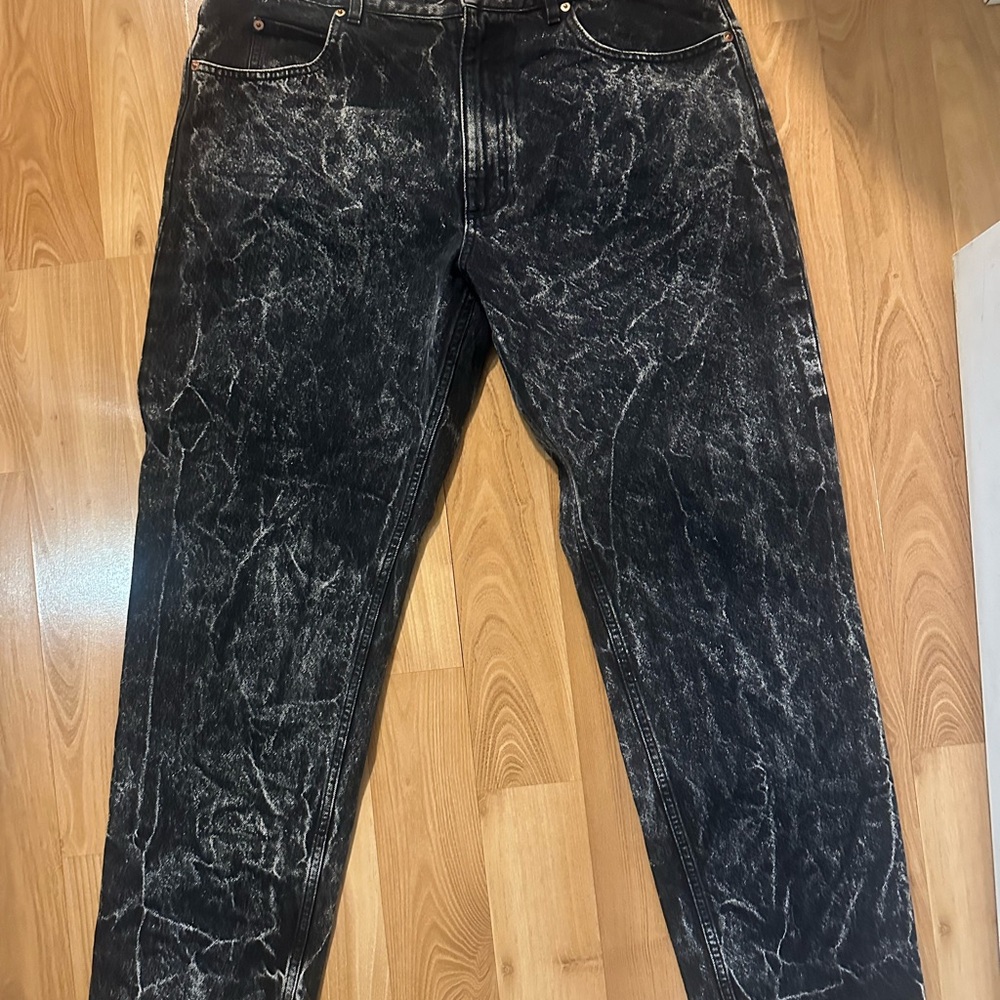 Black Acid Wash Jeans XL